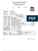 Bengaluru North University: Exam Application Form