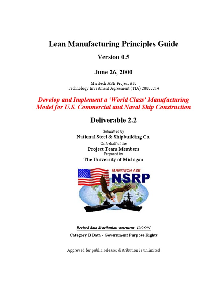 Lean Manufacturing Principles Guide: Deliverable 2.2 | PDF | Lean ...
