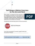 Self-Range of Motion Exercises For The Arm and Hand: Stop If You Feel Pain