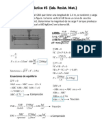 Práctico #5 (lab. Resist. Mat.): Determinar carga P y esfuerzos σ en barra y columna