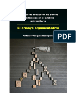 Talleres de Redacción de Textos Académicos. El Ensayo Argumentativo