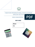 Pakistan International School Jeddah English Section: Mock Exam Review - 4