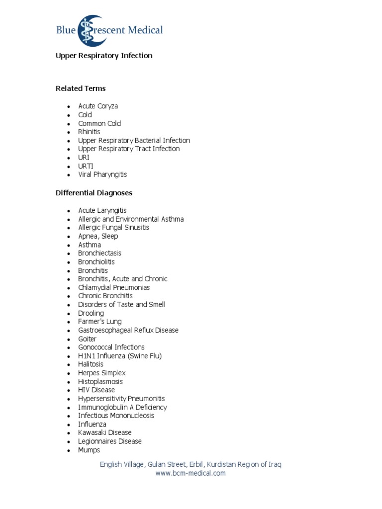 Rhinovirus and Upper Respiratory Infections | PDF | Common Cold ...