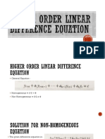 Higher Order Difference Equation