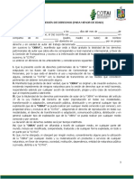 Carta de Cesion de Derechos para Menor de Edad