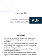 Variables, Operators and Unix - Shell Decision Making