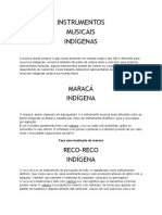 Trabalho de Arte - Instrumentos Musicais Indígenas