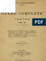 Alecsandri Vasile, Opere Complete. Vol. III Teatru