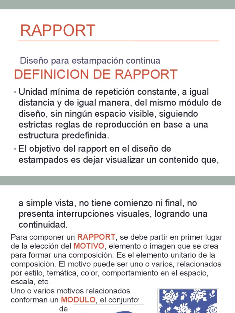 Tipos y Diseño de Rapport Textil | PDF | Métodos y materiales de ...