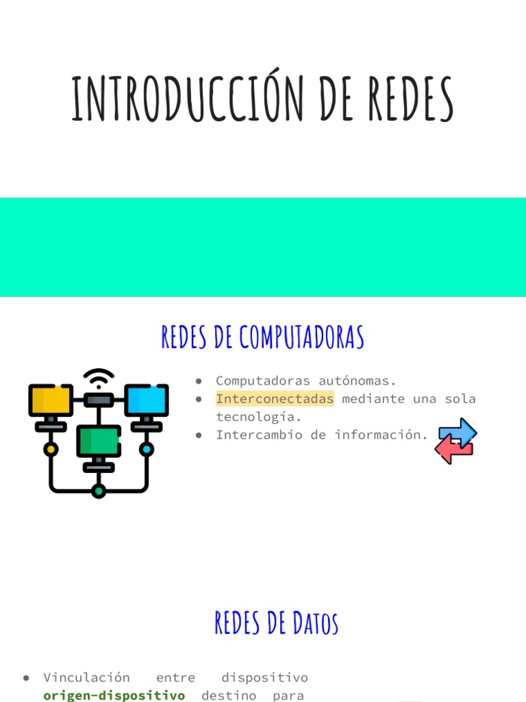 Introducción a Redes de Computadoras | PDF | Red de computadoras ...