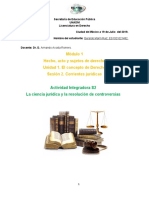 Módulo 1 Hecho, Acto y Sujetos de Derecho Unidad 1. El Concepto de Derecho Sesión 2. Corrientes Jurídicas