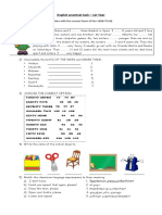 English Practical Task - 1st Year: 1) Read The Text and Complete With The Correct Form of The VERB TO BE