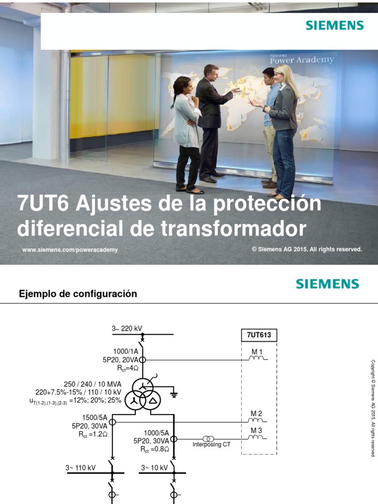 2 - 7UT6 Ajustes | PDF | Transformador | Armónico