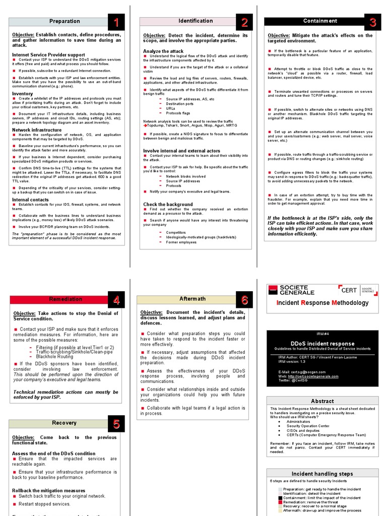 DDoS Incident Response Guidelines | PDF