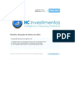 Planilha Financeira - Alocação de Ativos Em 2011