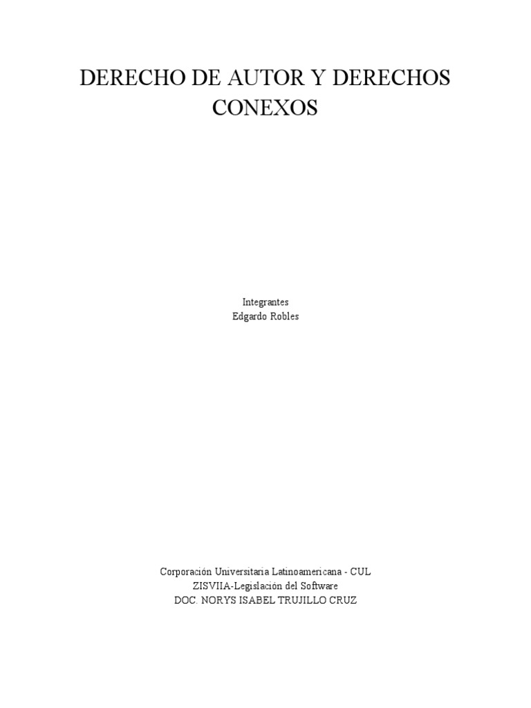 Derechos de Autor y Conexos Explicados | PDF | Autor
