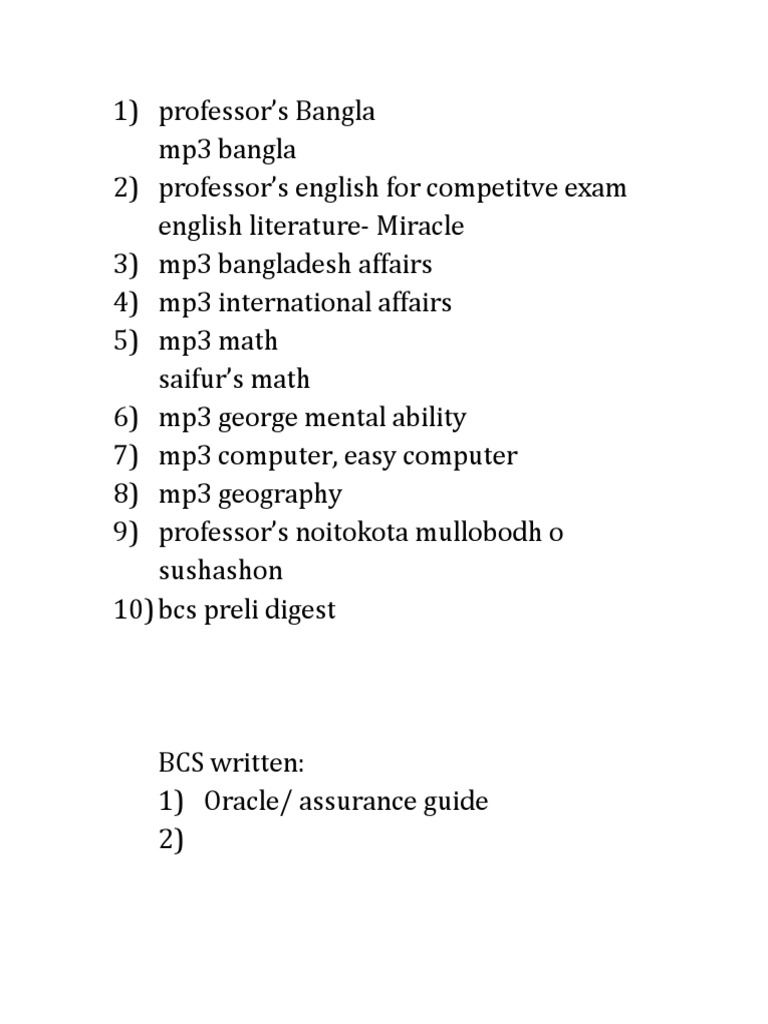 BCS Exam Study Materials MP3 Collection | PDF | Foreign Language Studies