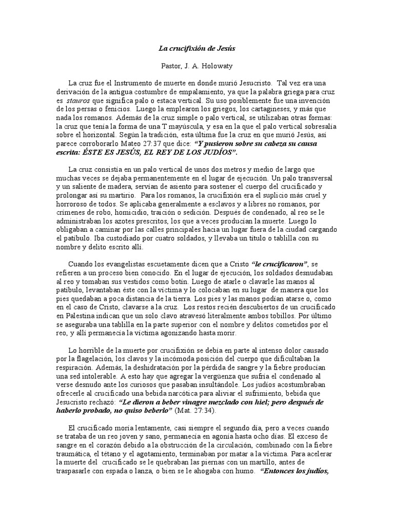La Crucifixión de Jesús: Significado y Proceso | PDF | Crucifixion de ...