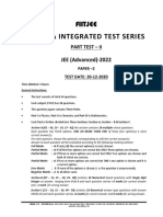 All India Integrated Test Series: JEE (Advanced) - 2022