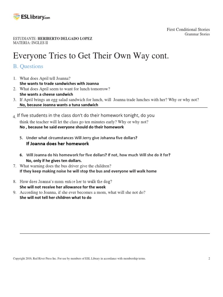 First Conditional Grammar Stories | PDF