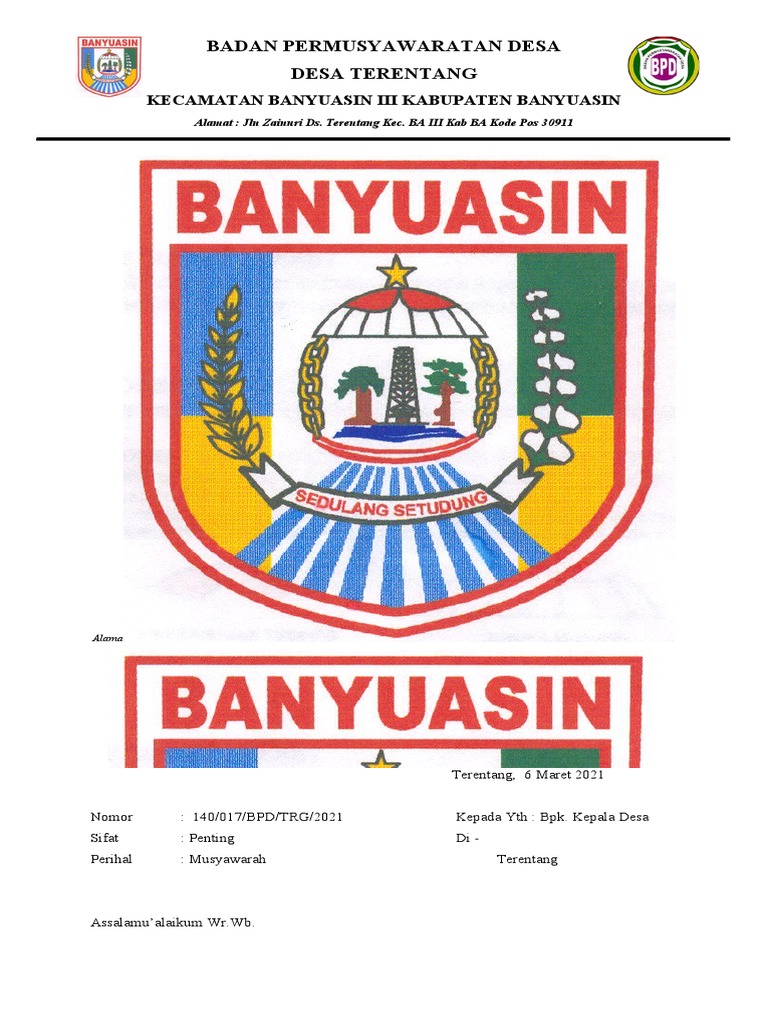 Undangan Rapat Rkpdes Apbdes | PDF