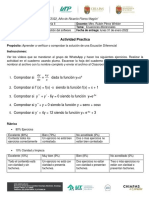 Actividad Practica: Propósito: Aprender A Verificar o Comprobar La Solución de Una Ecuación Diferencial Instrucciones