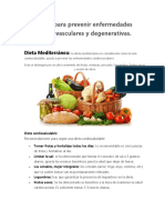 Dieta para Prevenir Enfermedades Cardiovasculares y Degenerativas