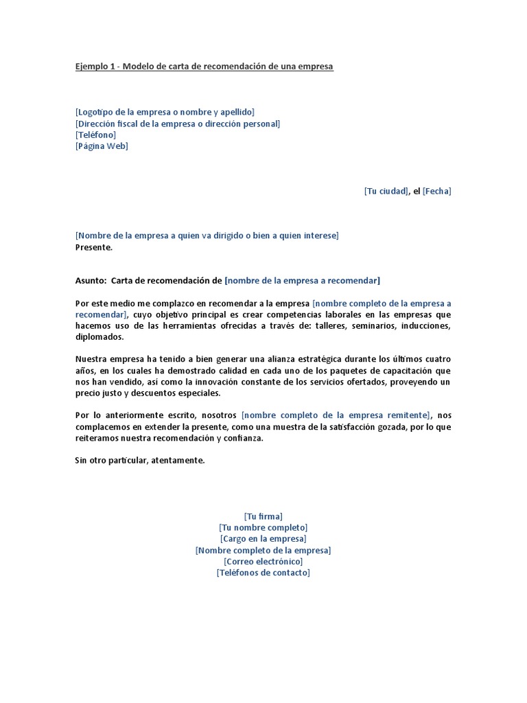 2 6 Modelo de Carta de Recomendacion de Una Empresa 40 | PDF | Business |  Internet, image size:768x1024