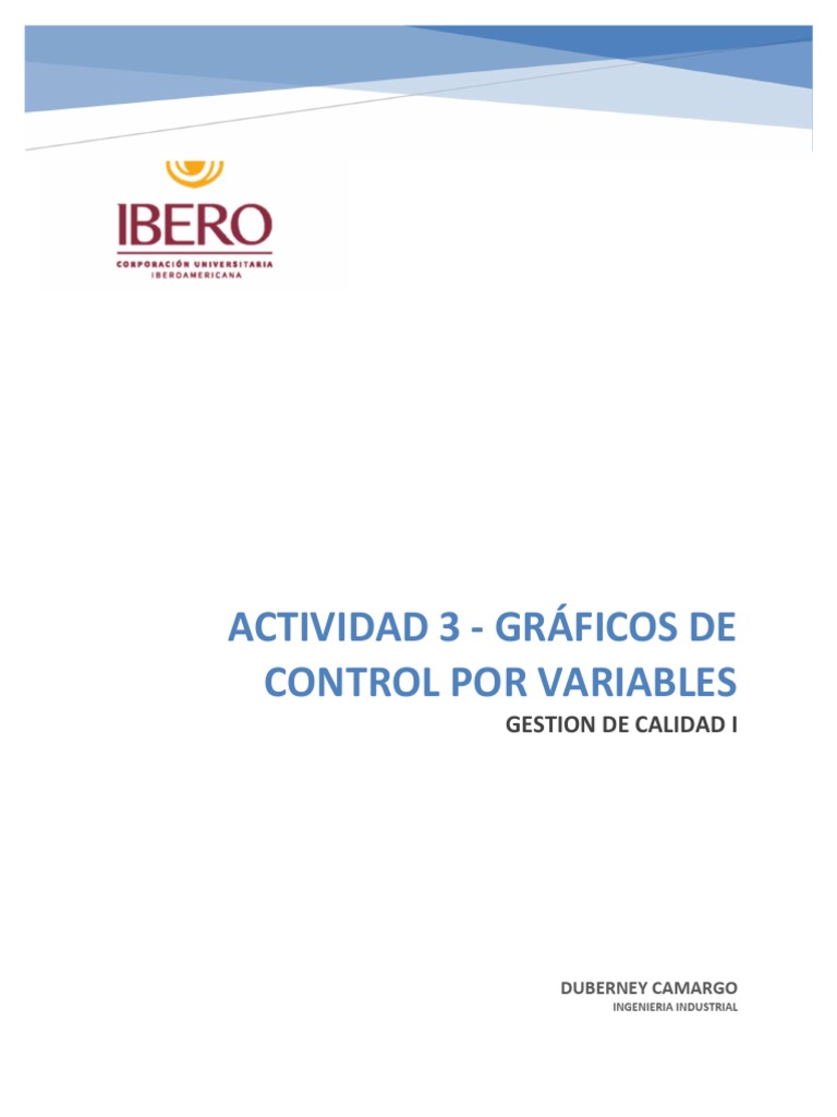 Actividad 3 - Gráficos de Control Por Variables VF | PDF | Producción y ...