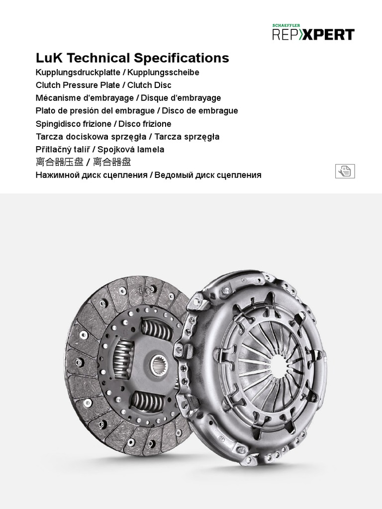 LuK Technical Specifications for Clutch Components PDF Máquinas