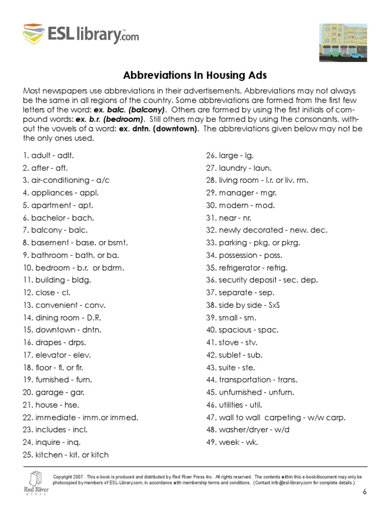Housing Abbreviations PDF Interior Design Architectural Design