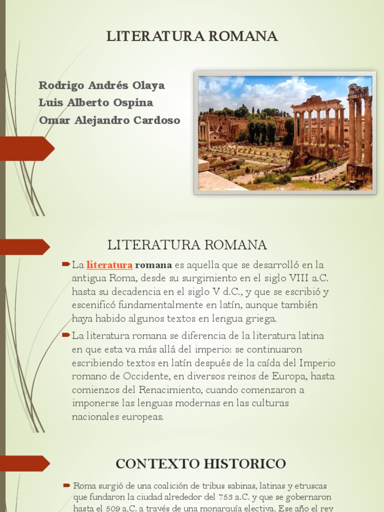 La literatura romana: Desde sus orígenes hasta la caída del Imperio ...