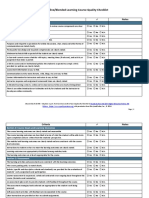 Online/Blended Learning Course Quality Checklist
