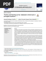 Tinnitus and hearing survey adaptac¸ão cultural para o