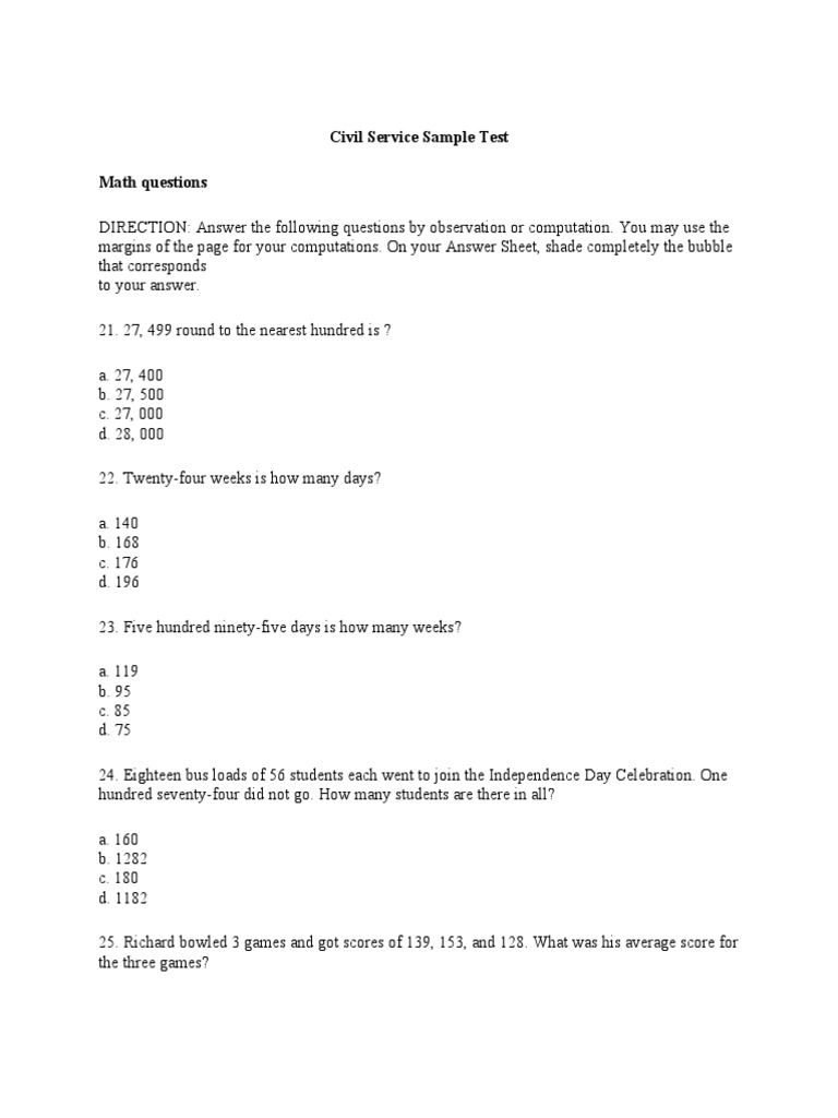 Civil Service Sample Test | PDF | Opera | Theatre