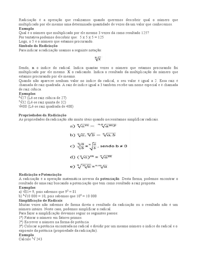 Simplificando radicais! 1 - Propriedade da radiciação - Raiz de outra