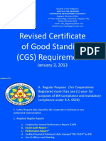 Revised Certificate of Good Standing (CGS) Requirements: January 3, 2013