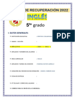 5to Mañana Ficha de Autoaprendizaje - Inglés