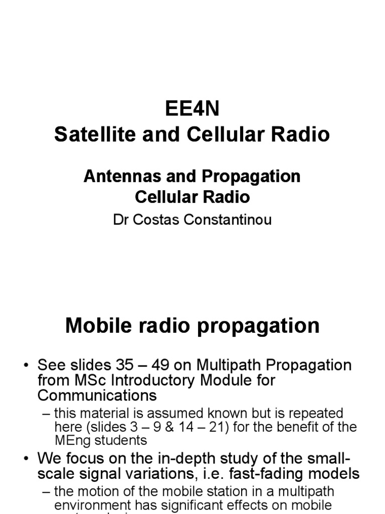 Mobile Radio Propagation Models | PDF | Radio Propagation | Wireless