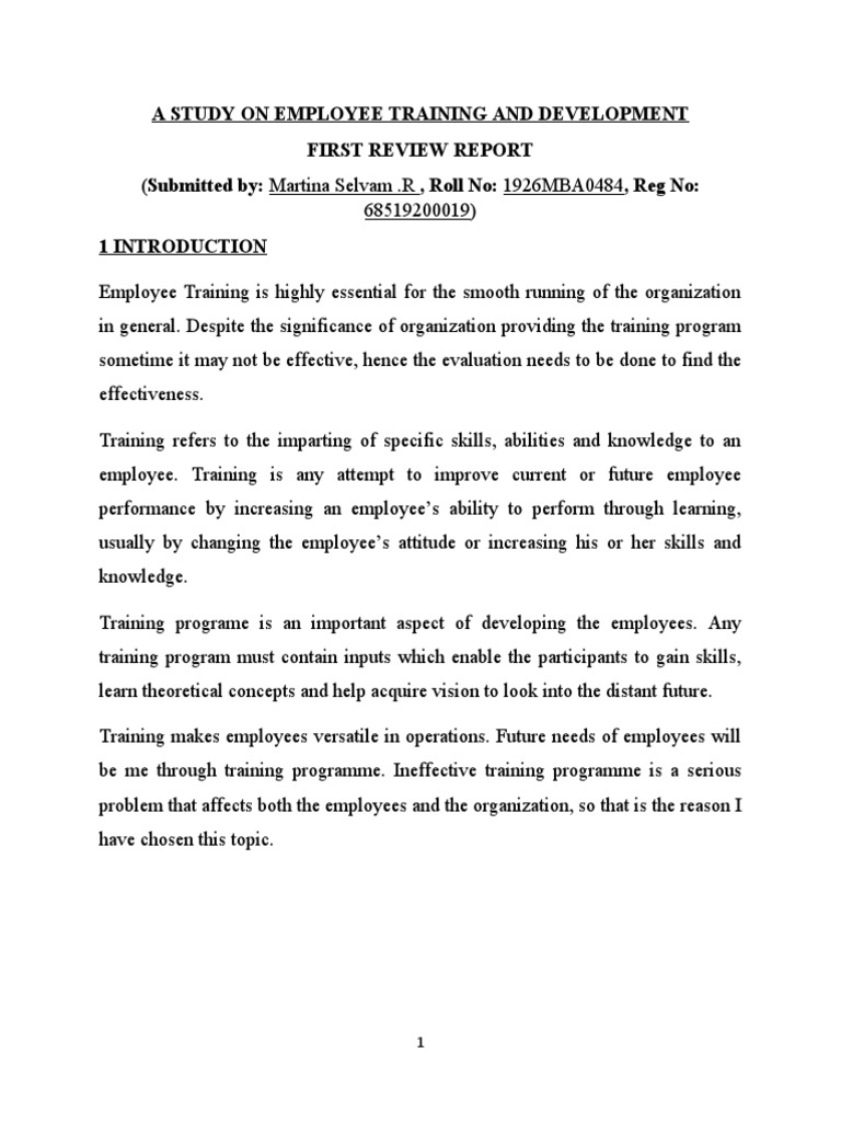 A Study On Employee Training and Development PDF Data Survey