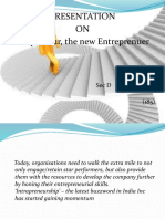Presentation ON Intrapreneur, The New Entreprenuer: Presented by Ashita Wilson Sec D