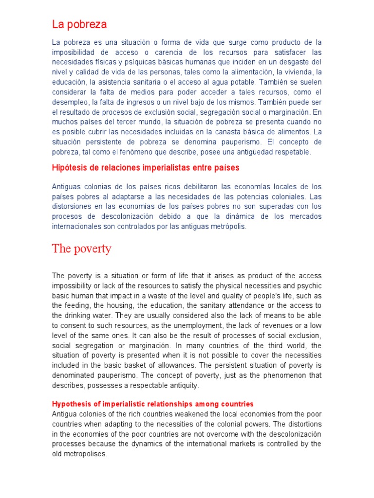 Entendiendo la pobreza y sus causas | PDF | Pobreza | Pobreza e indigencia