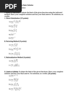 Quarterly Examination in Basic Calculus