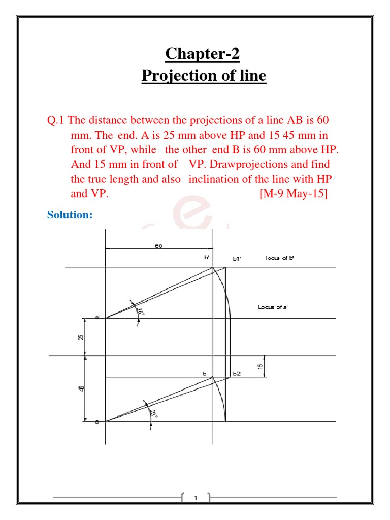 Chapter-2 Projection of Lines Solution | PDF | Teaching Methods & Materials