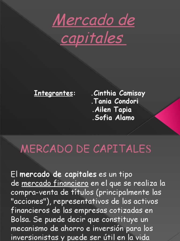 Mercado de Capitales | PDF | Bolsa | Bolsa de Valores
