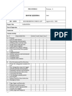 FORM HSE 15. House Keeping Checklist