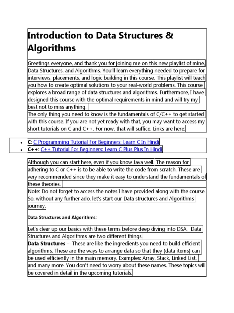 1 Introduction To Data Structures | PDF | Computer Data Storage | Array ...