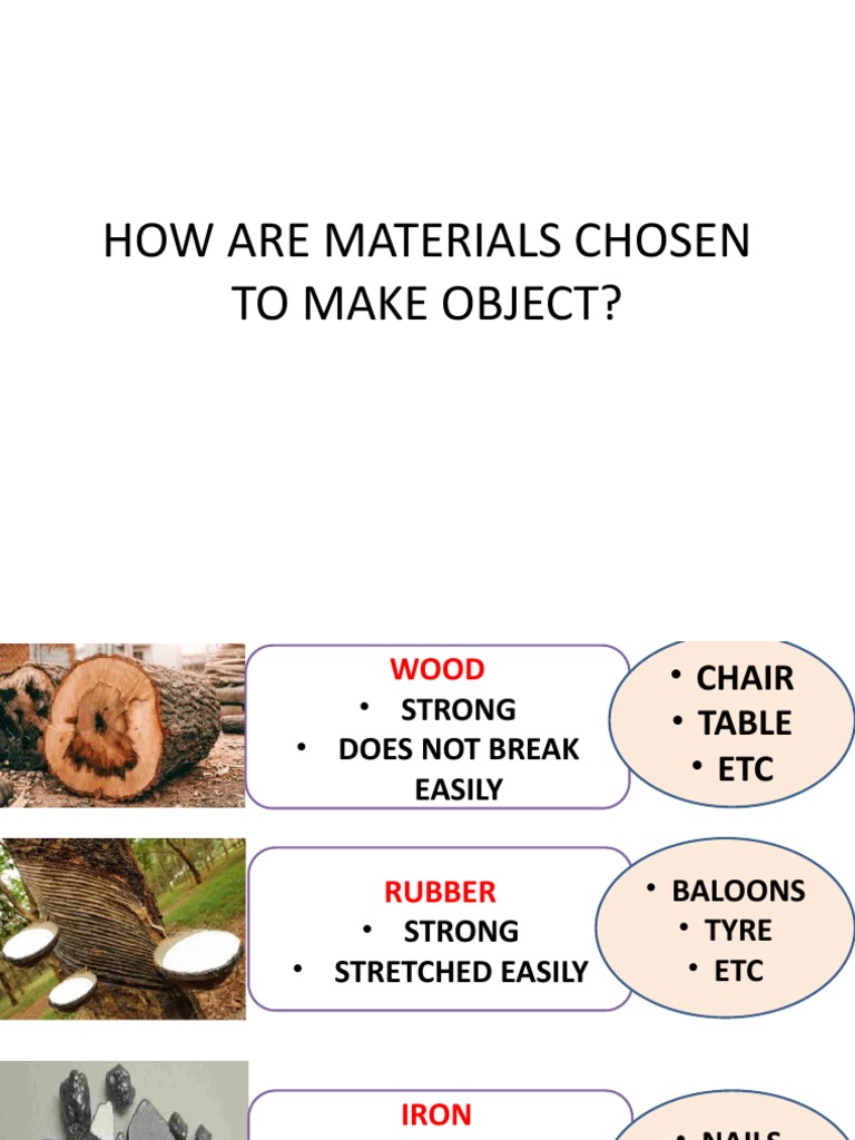 How Are Materials Chosen To Make Object | PDF
