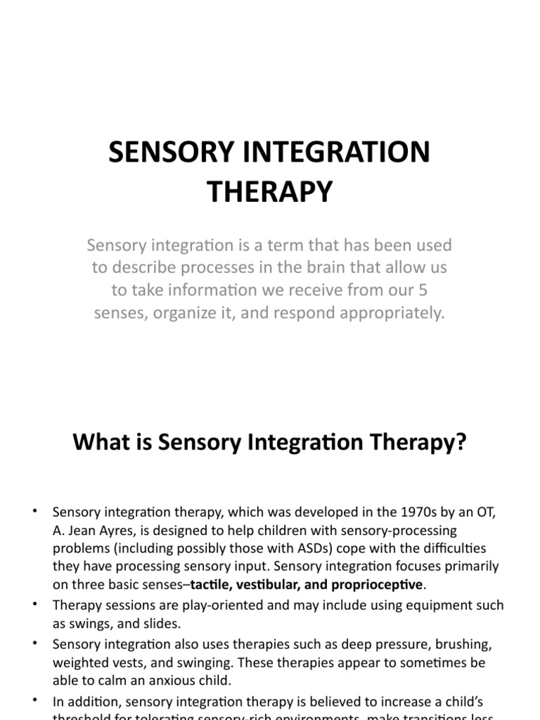Curated visual reference: Fresh Look at Sensory Integration Therapy Pdf