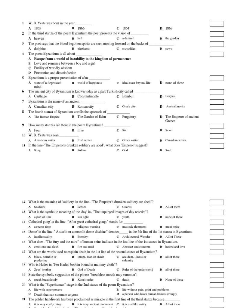 One Mark Questions MCQ On Byzantium 2022 PDF Byzantine Empire Hades